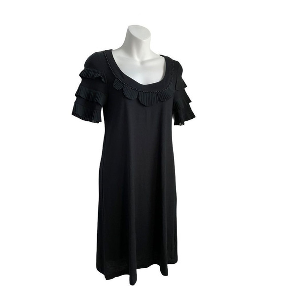 Juicy Couture Exaggerated Ruffle Crochet Shirt Sleeve Black Dress Small … - Picture 9 of 14